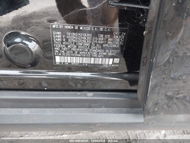 3CZRZ1H35RM756753 Honda Hr-v 2wd Lx