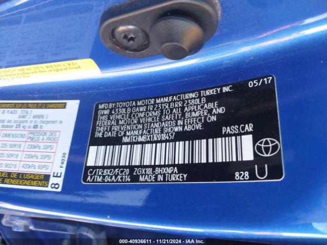 NMTKHMBX1JR018457 Toyota C-HR XLE