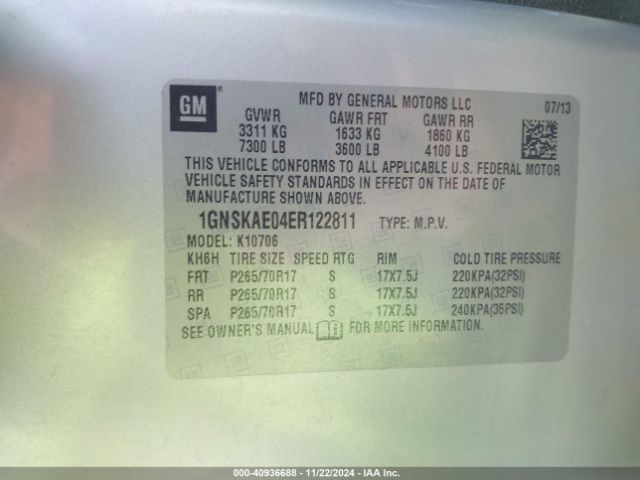 1GNSKAE04ER122811 Chevrolet Tahoe Ls