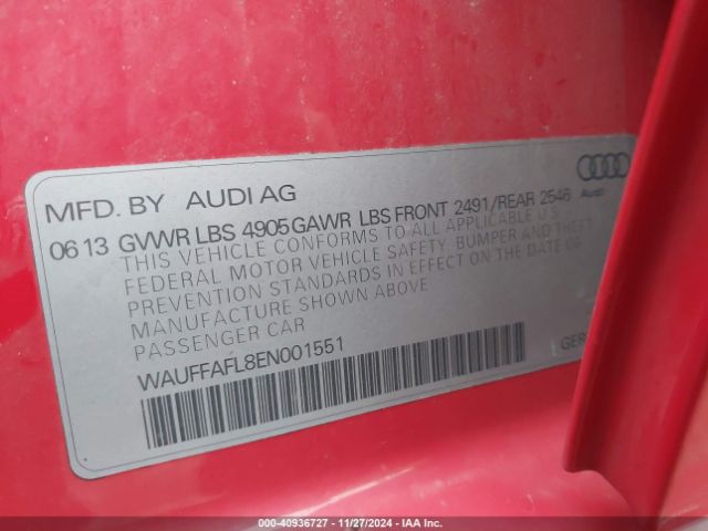 WAUFFAFL8EN001551 Audi A4 2.0t Premium