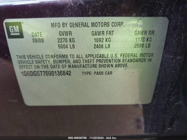 2009 CADILLAC CTS 1G6DG577690136842 Photo 8