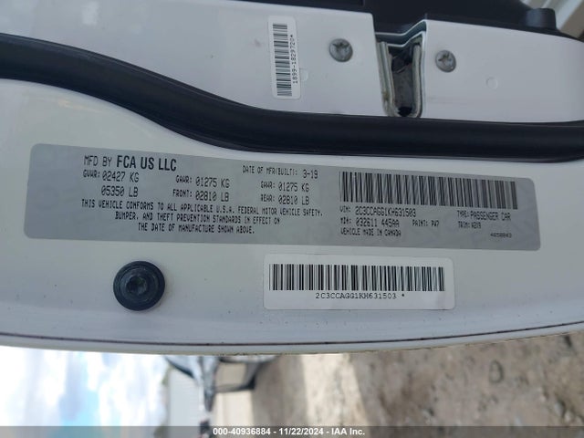 2C3CCAGG1KH631503 Chrysler 300 300s Awd