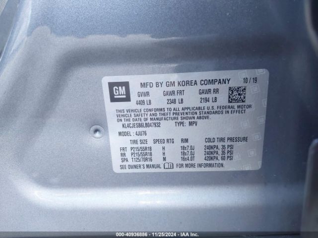 KL4CJESB6LB047932 Buick Encore Awd Preferred