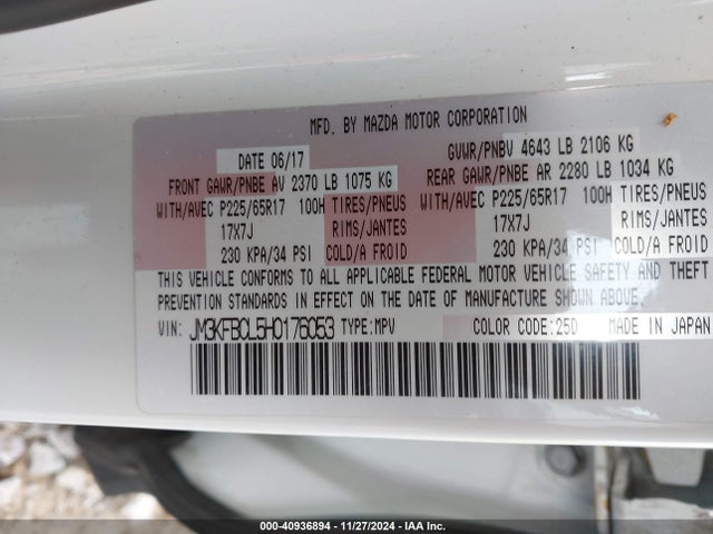 Mazda Cx-5 Touring 2017 JM3KFBCL5H0176053 Image 9
