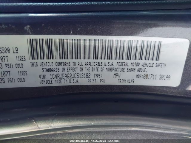 1C4RJEAG2JC513182 Jeep Grand Cherokee Altitude 4x2