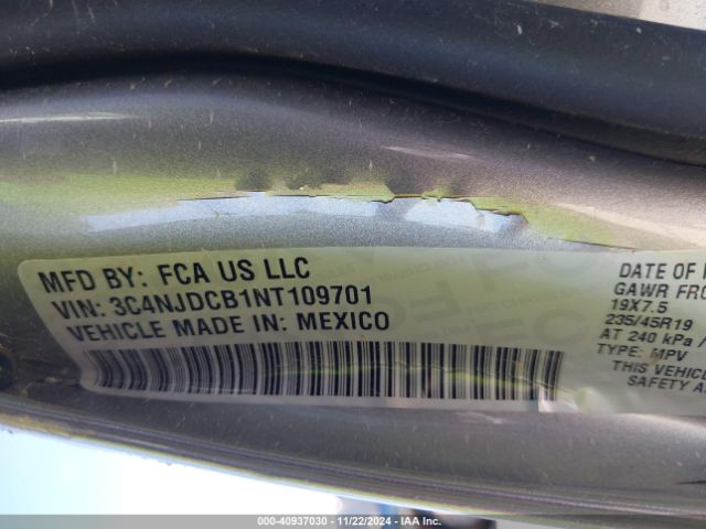 3C4NJDCB1NT109701 Jeep Compass High Altitude 4x4