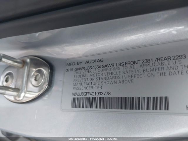 WAUJ8GFF4G1033778 Audi A3 2.0t Premium