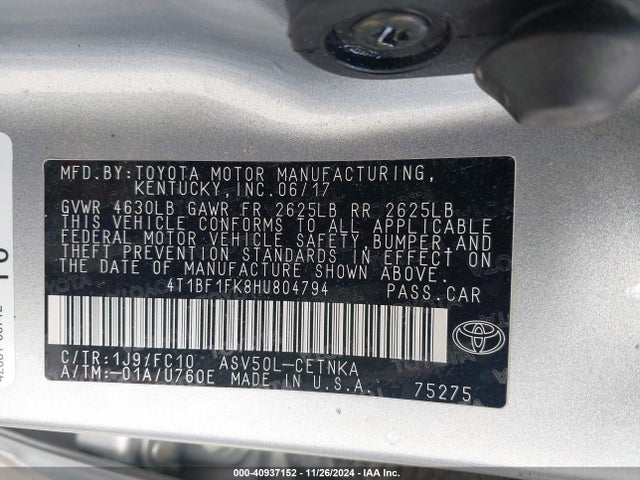 Toyota CAMRY LE 2017 4T1BF1FK8HU804794 Image 9