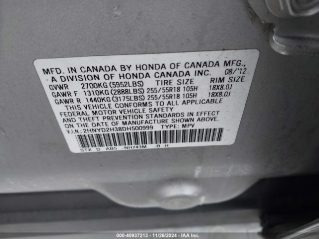 2013 ACURA MDX 2HNYD2H38DH500999 Photo 8