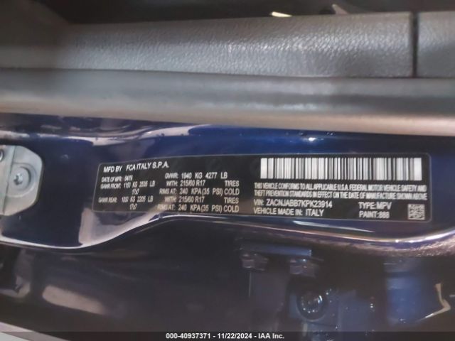 ZACNJABB7KPK23914 Jeep Renegade Altitude Fwd