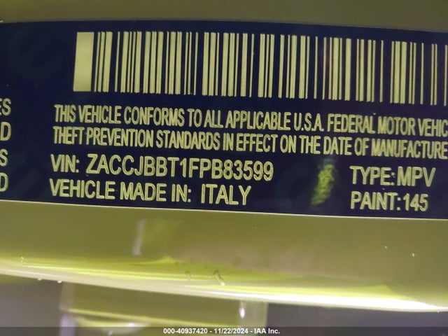 Jeep Renegade Latitude 2015 ZACCJBBT1FPB83599 Image 9