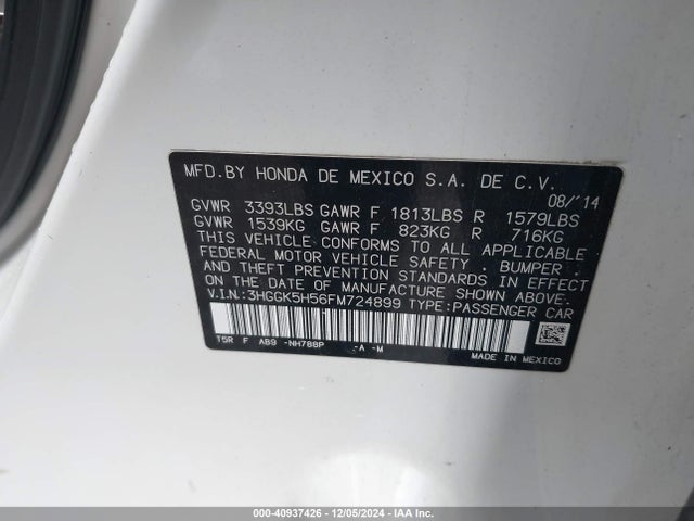 Honda FIT LX 2015 3HGGK5H56FM724899 Image 9