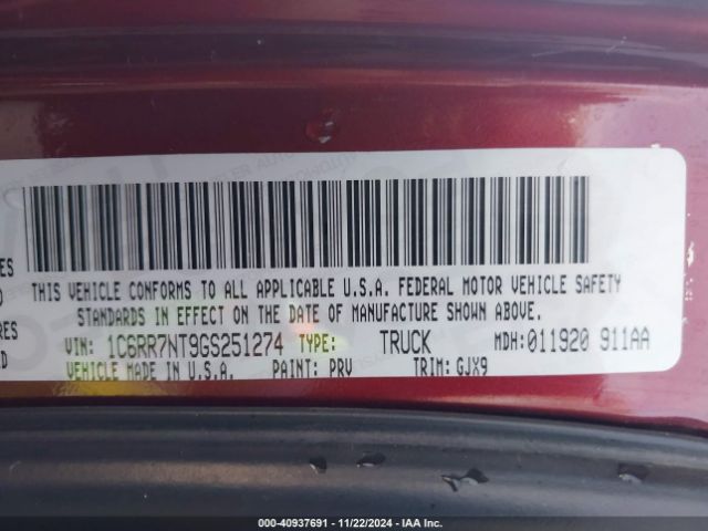 1C6RR7NT9GS251274 RAM 1500 Laramie