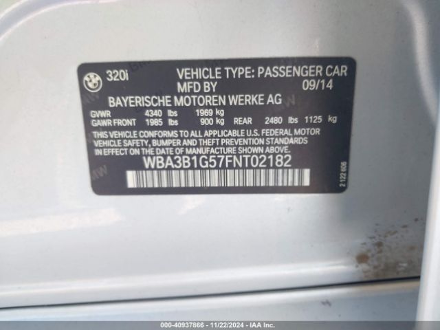 WBA3B1G57FNT02182 BMW 320i