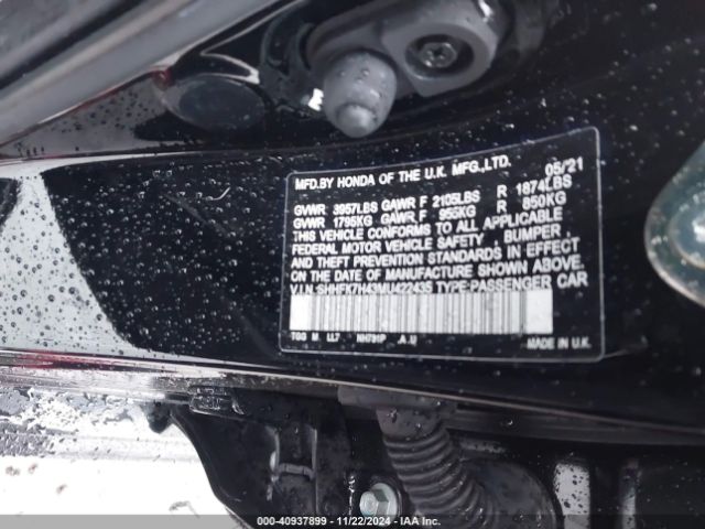 SHHFK7H43MU422435 Honda Civic Sport