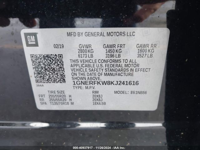 1GNERFKW8KJ241616 Chevrolet Traverse Ls