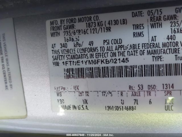 1FTNE1YM6FKB02145 Ford Transit-150