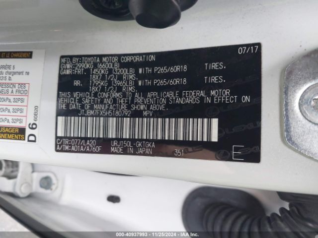 JTJBM7FX5H5180792 Lexus GX 460