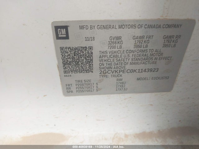 Chevrolet Silverado 1500 Ld Lt 2019 2GCVKPEC0K1143923 Image 9