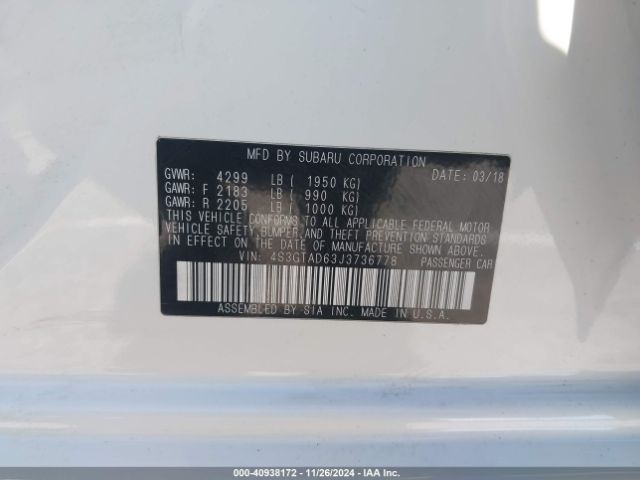 4S3GTAD63J3736778 Subaru Impreza 2.0i Premium