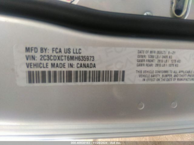 2C3CDXCT6MH635973 Dodge Charger R/t Rwd