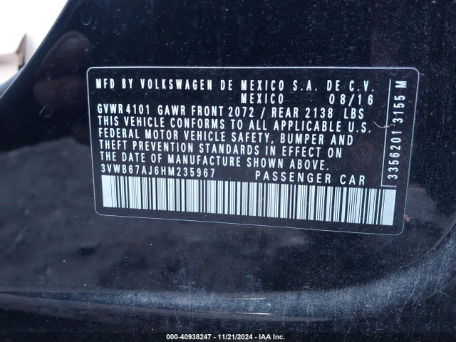Volkswagen Jetta 1.4t Se 2017 3VWB67AJ6HM235967 Image 9