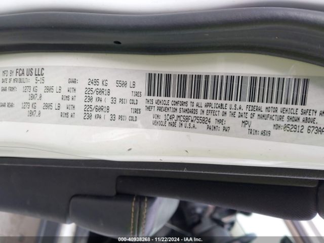 1C4PJMCS8FW755824 Jeep Cherokee Latitude Altitude