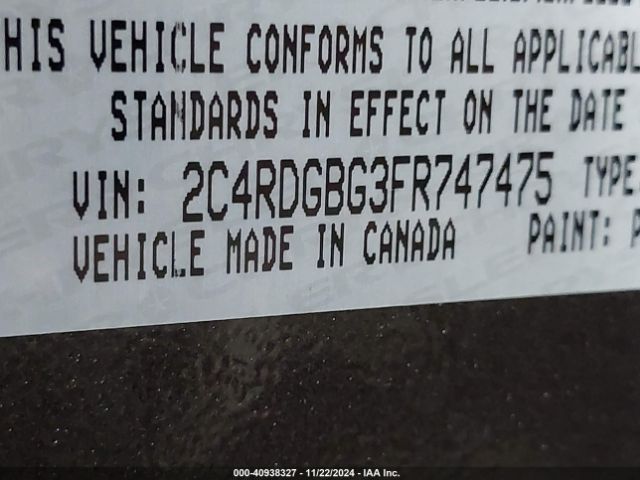 2C4RDGBG3FR747475 Dodge Grand Caravan American Value Pkg