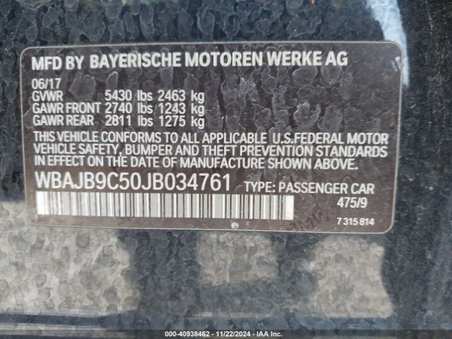 WBAJB9C50JB034761 BMW M550i Xdrive