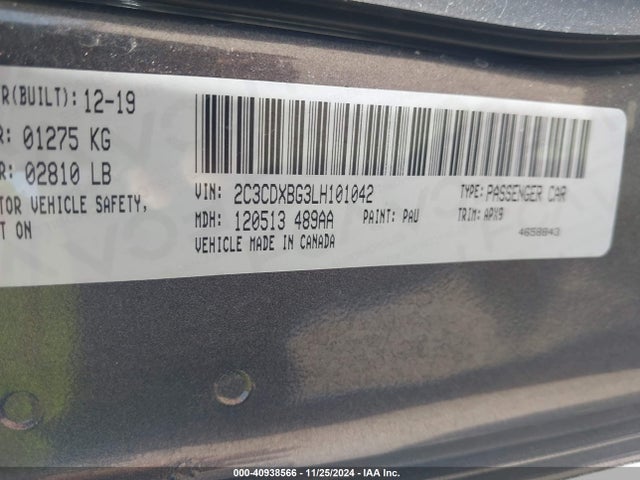 Dodge Charger Sxt Rwd 2020 2C3CDXBG3LH101042 Image 9