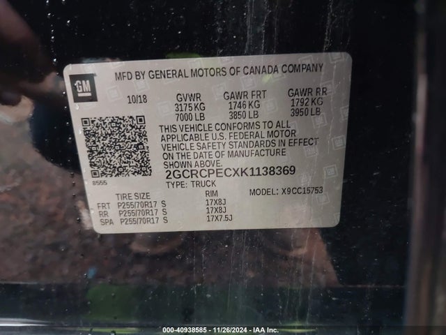 Chevrolet Silverado 1500 Ld Lt 2019 2GCRCPECXK1138369 Image 9