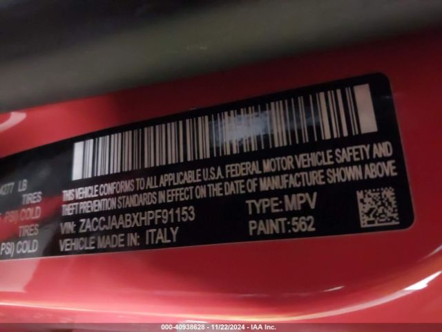 ZACCJAABXHPF91153 Jeep Renegade Sport Fwd