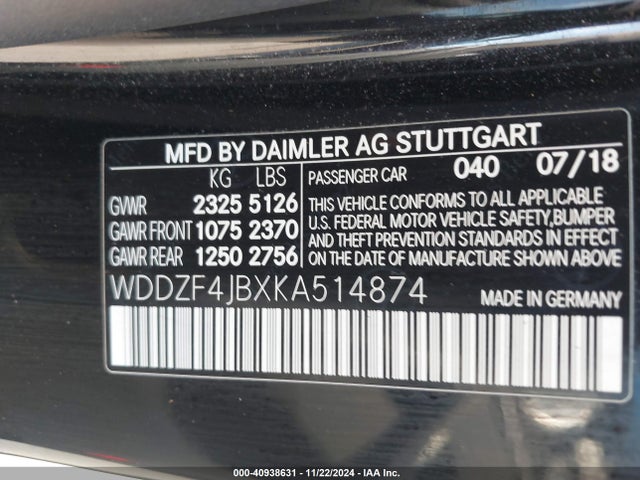Mercedes-Benz E 300 2019 WDDZF4JBXKA514874 Image 9