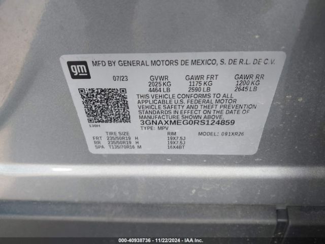 3GNAXMEG0RS124859 Chevrolet Equinox Fwd Rs