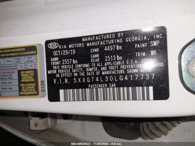 5XXGT4L30LG417737 KIA Optima Lx