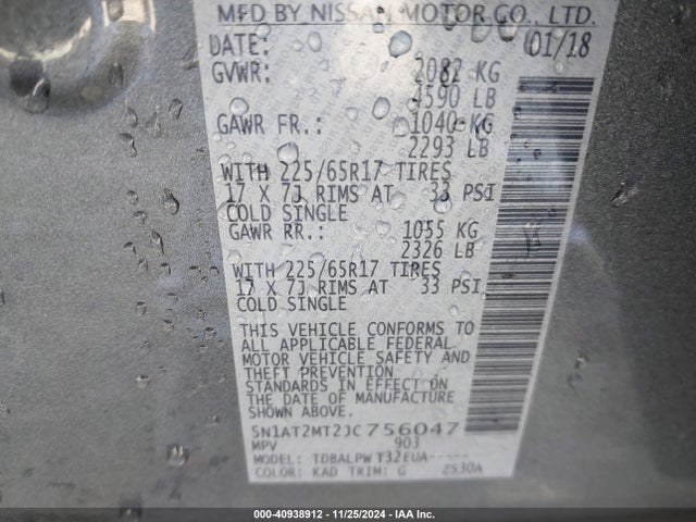 Nissan ROGUE S 2018 5N1AT2MT2JC756047 Image 9