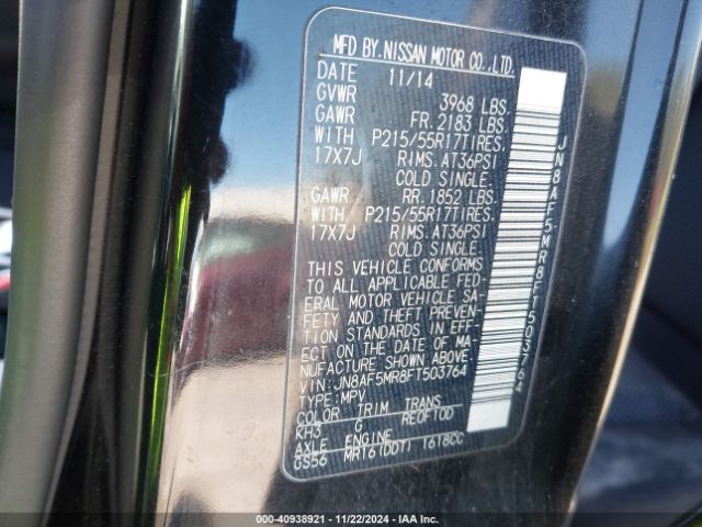 JN8AF5MR8FT503764 Nissan JUKE S
