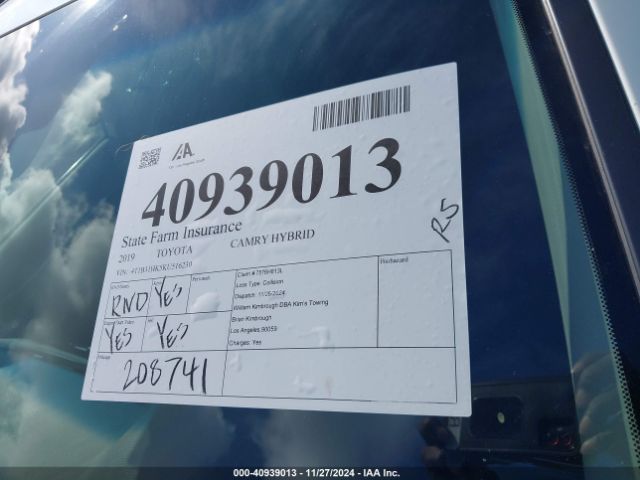 4T1B31HK5KU516230 Toyota Camry Hybrid Le