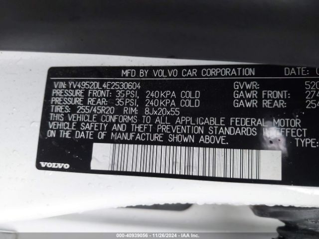 YV4952DL4E2530604 Volvo Xc60 3.2 Platinum