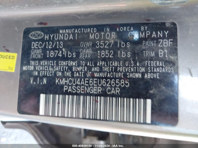 Hyundai ACCENT GLS 2014 KMHCU4AE6EU626585 Image 9