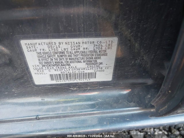 Nissan Versa 1.6 S+ 2015 3N1CN7AP5FL944765 Image 9