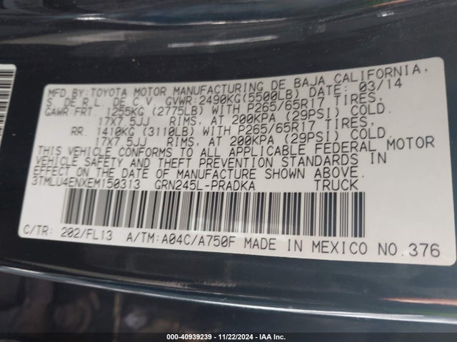 Toyota Tacoma Double Cab 2014 3TMLU4ENXEM150313 Image 9