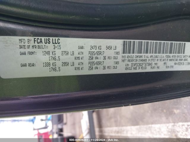 3C4PDCBG2FT673849 Dodge Journey Sxt