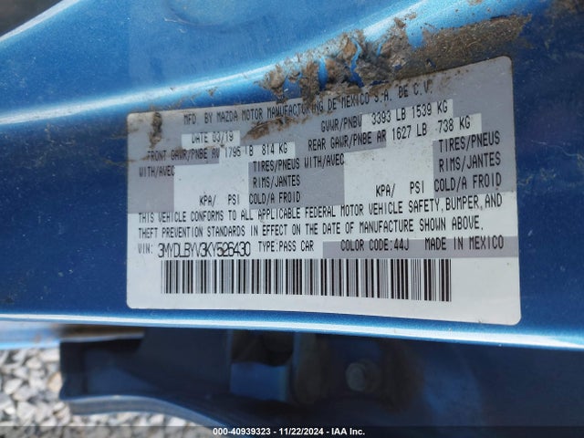 3MYDLBYV3KY526430 Toyota p5v