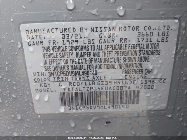 Nissan Kicks Sr Xtronic Cvt 2021 3N1CP5DV9ML490140 Image 9