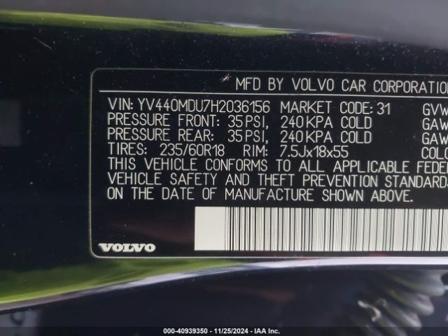 YV440MDU7H2036156 Volvo Xc60 T5 Inscription