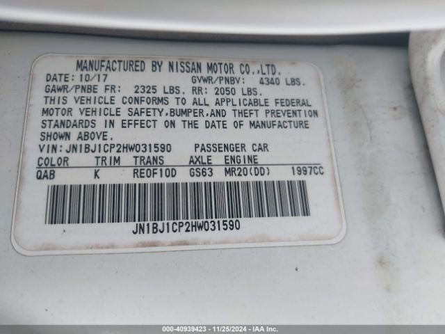 JN1BJ1CP2HW031590 Nissan Rogue Sport Sl