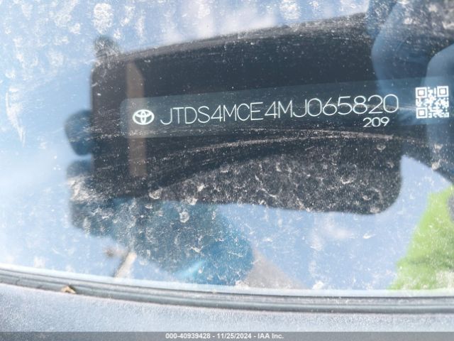 JTDS4MCE4MJ065820 Toyota COROLLA SE