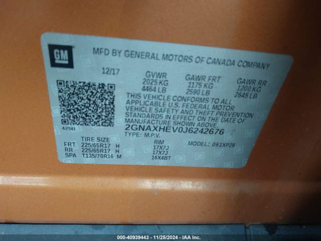 2GNAXHEV0J6242676 Chevrolet EQUINOX LS