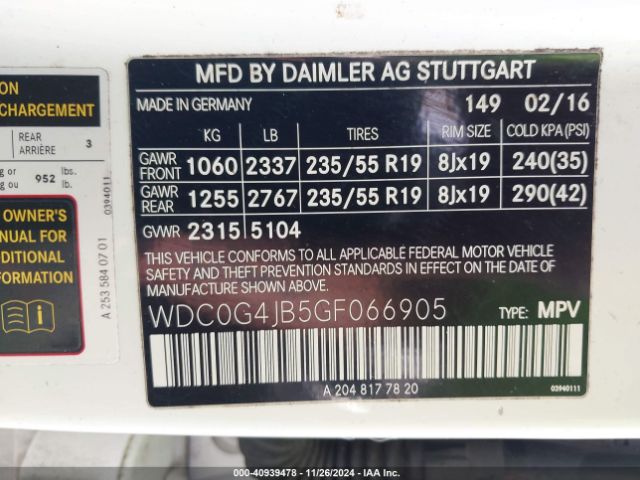 WDC0G4JB5GF066905 Mercedes-Benz GLC 300